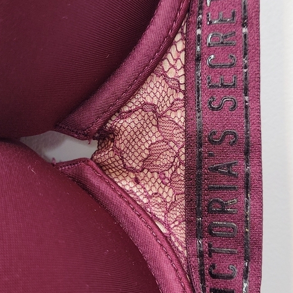 Victoria's Secret Bombshell Push-Up Padded Bra burgundy red 32A - Picture 4 of 13
